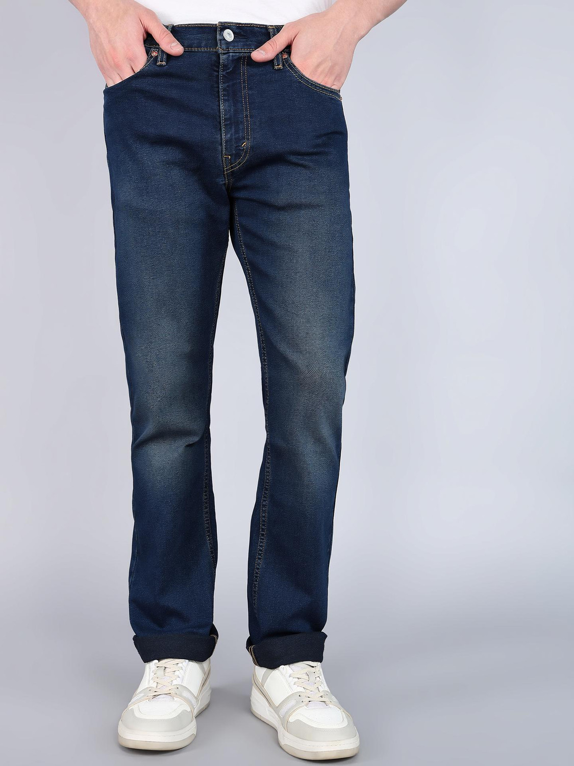Image of LEVI'S Straight Fit Men Dark Blue Jeans