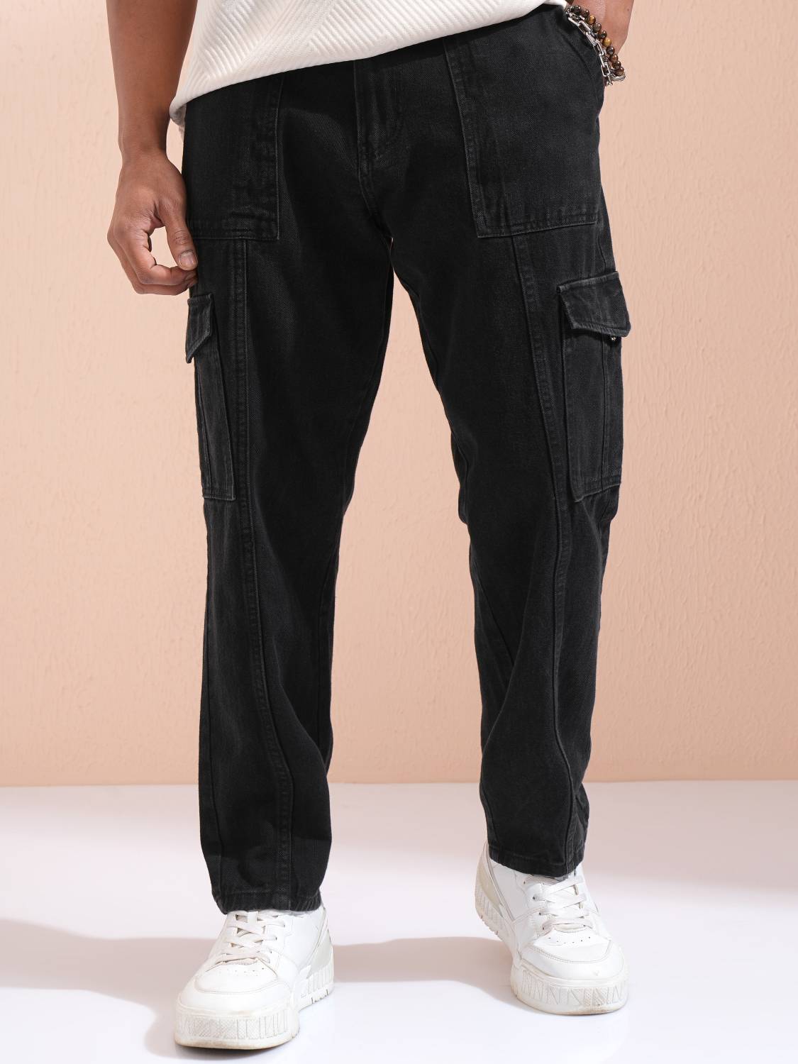 HIGHLANDER Tapered Fit Men Black Jeans - Image 1