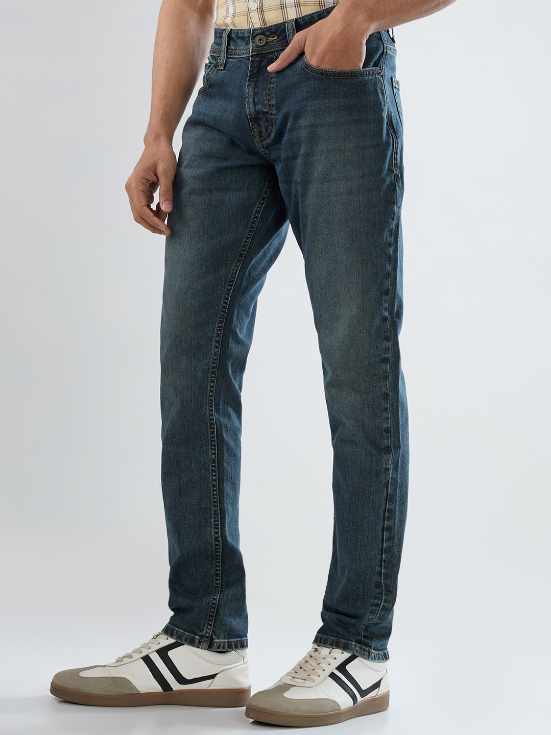 Image of Spykar Men Slim Low Rise Brown Jeans