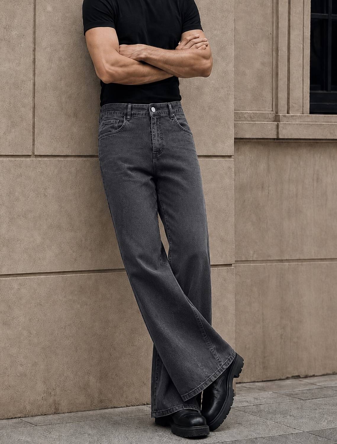 MOTREX Boot-Leg Men Dark Grey Jeans - Image 1