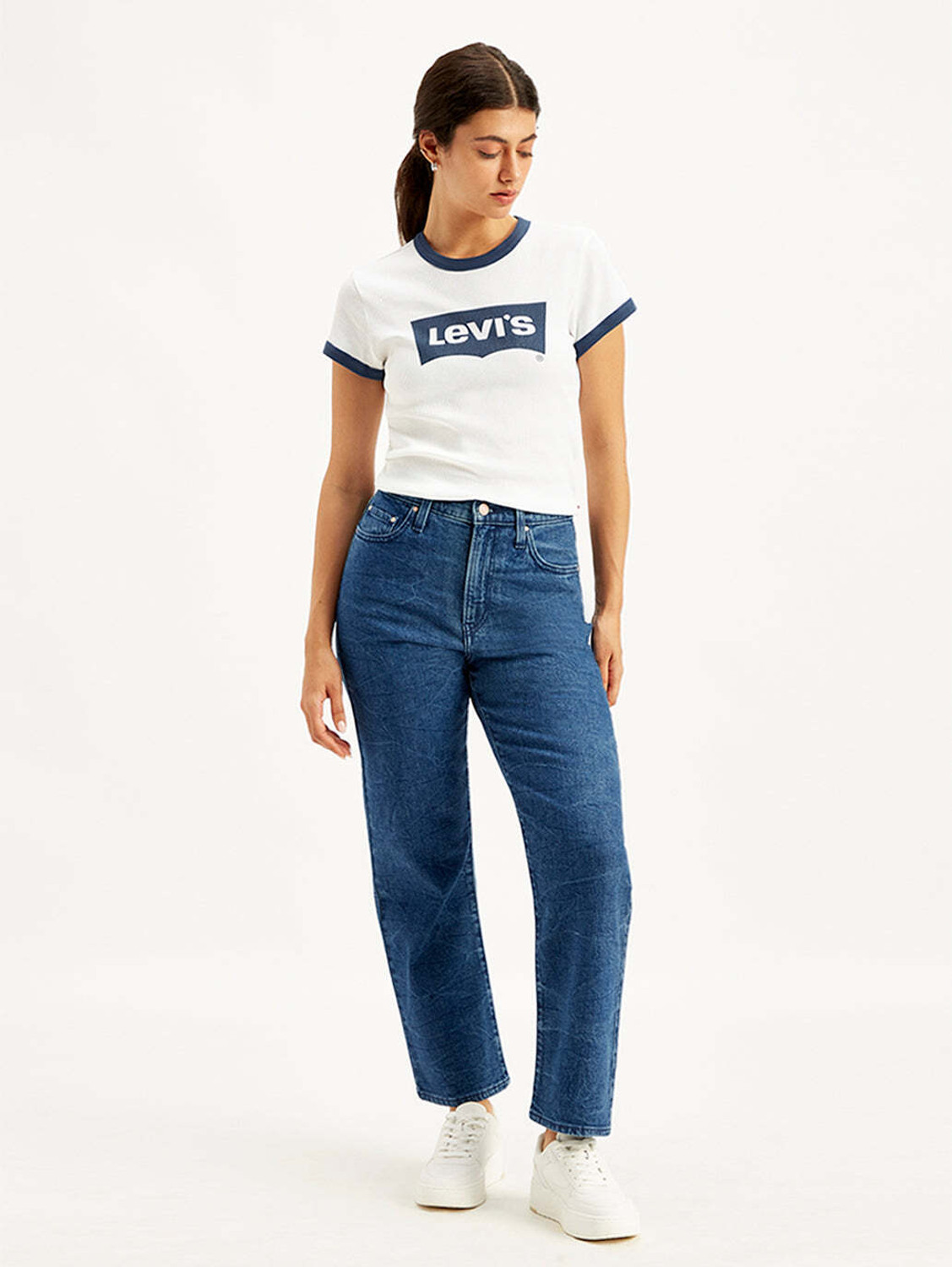 Image of LEVI'S Straight Fit Women Blue Jeans