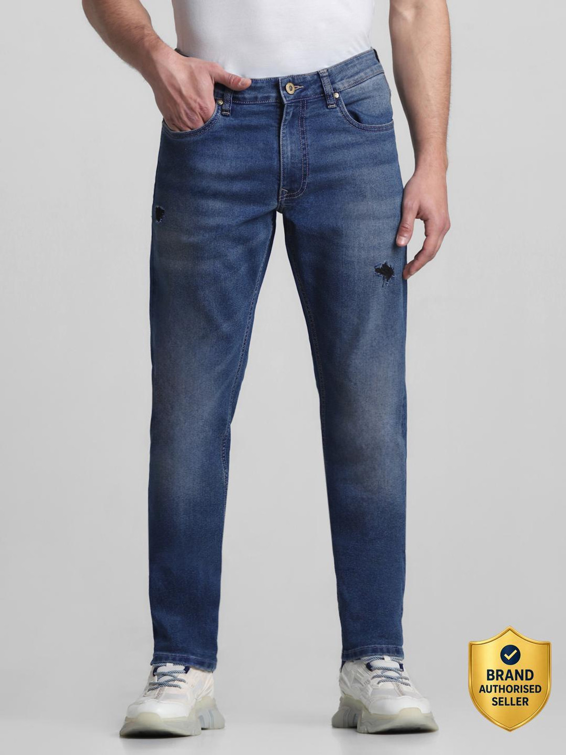 Image of JACK & JONES Slim Men Blue Jeans