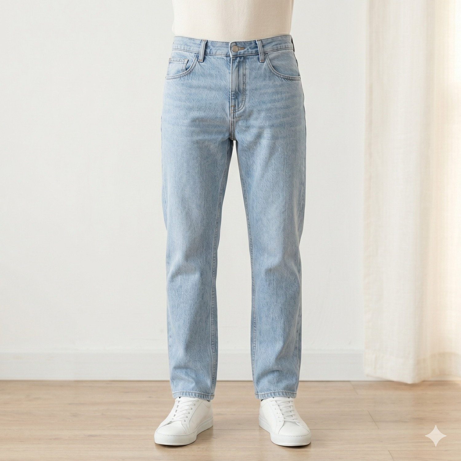 Image of GlowCart Mom Fit Men Light Blue Jeans