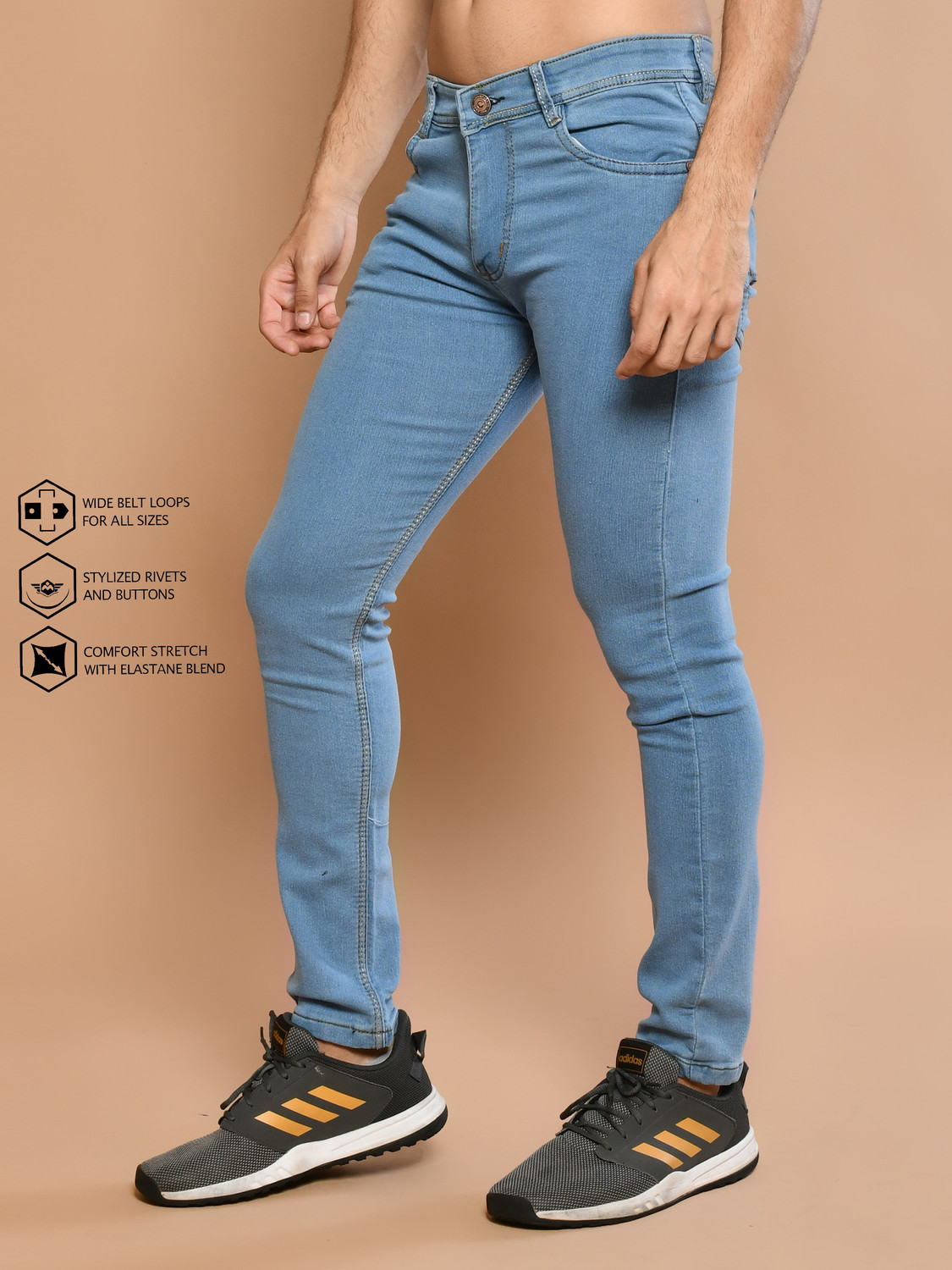 Image of Lzard Slim Men Light Blue Jeans