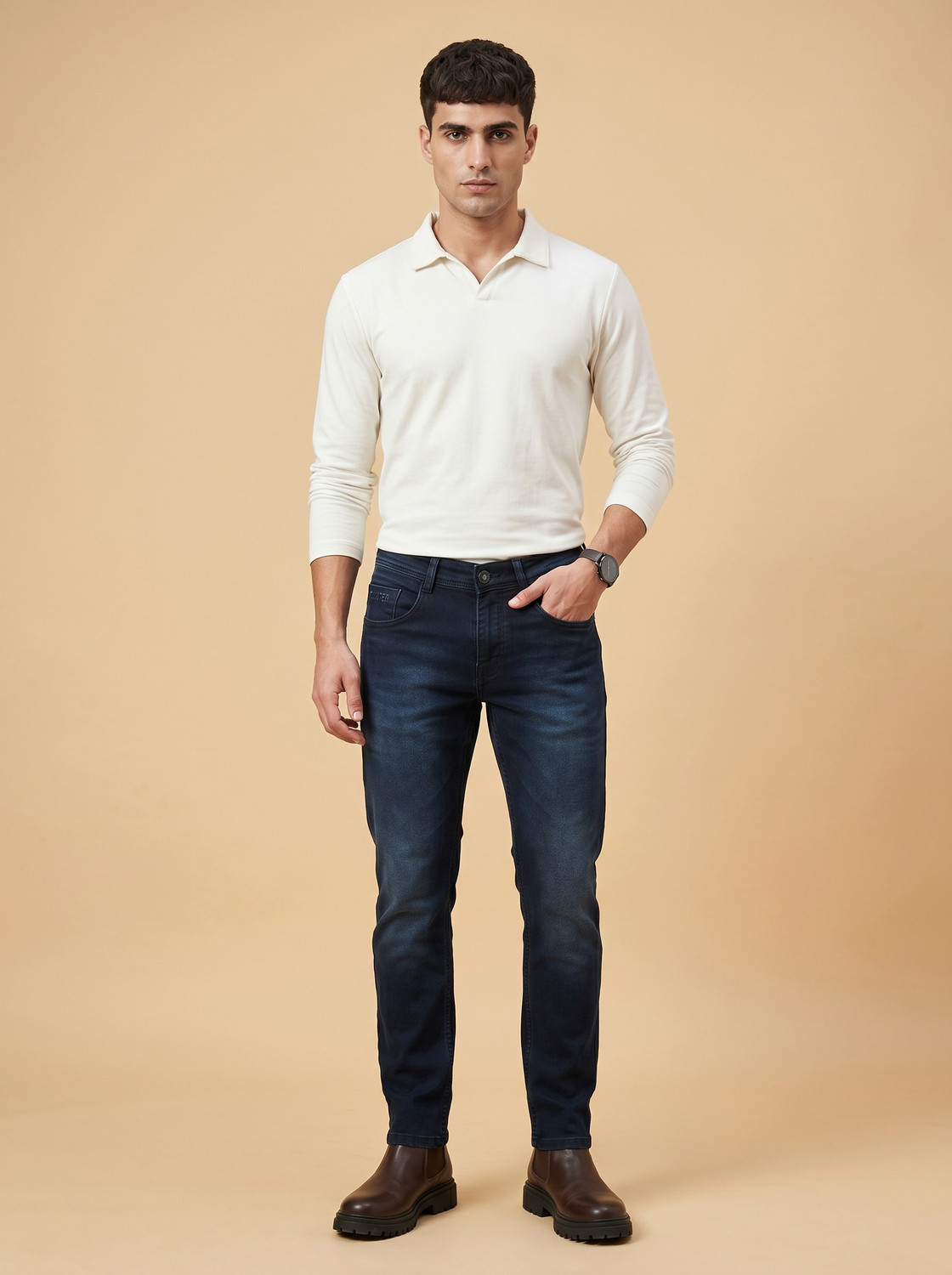 Image of Pointer Straight Fit Men Dark Blue Jeans
