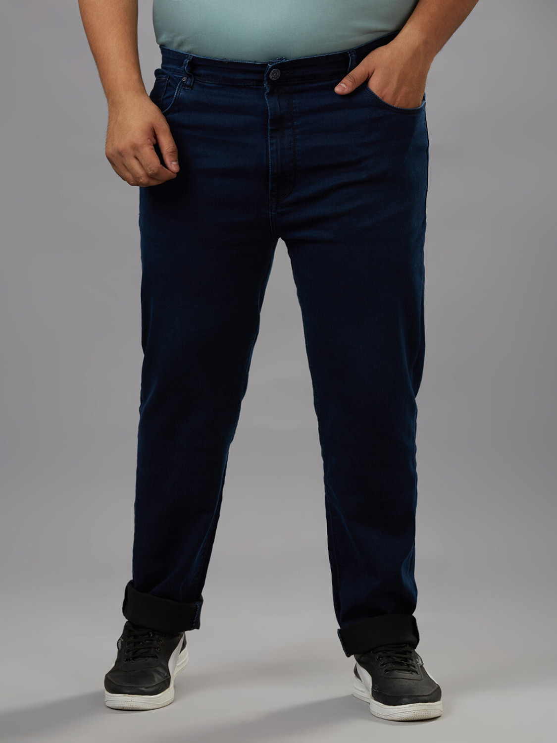 Image of XMEX Men Regular High Rise Dark Blue Jeans