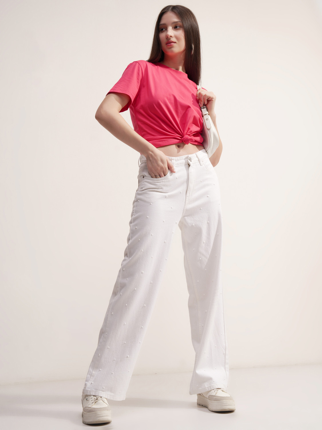 Image of Tokyo Talkies Straight Fit Women White Jeans