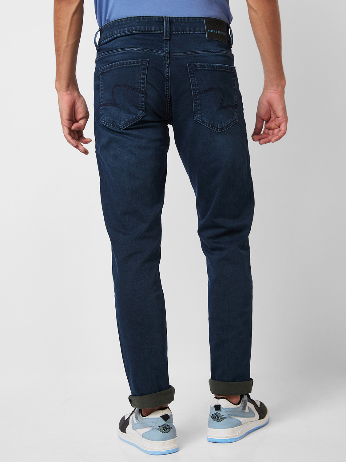 Image of Spykar Regular Men Dark Blue Jeans