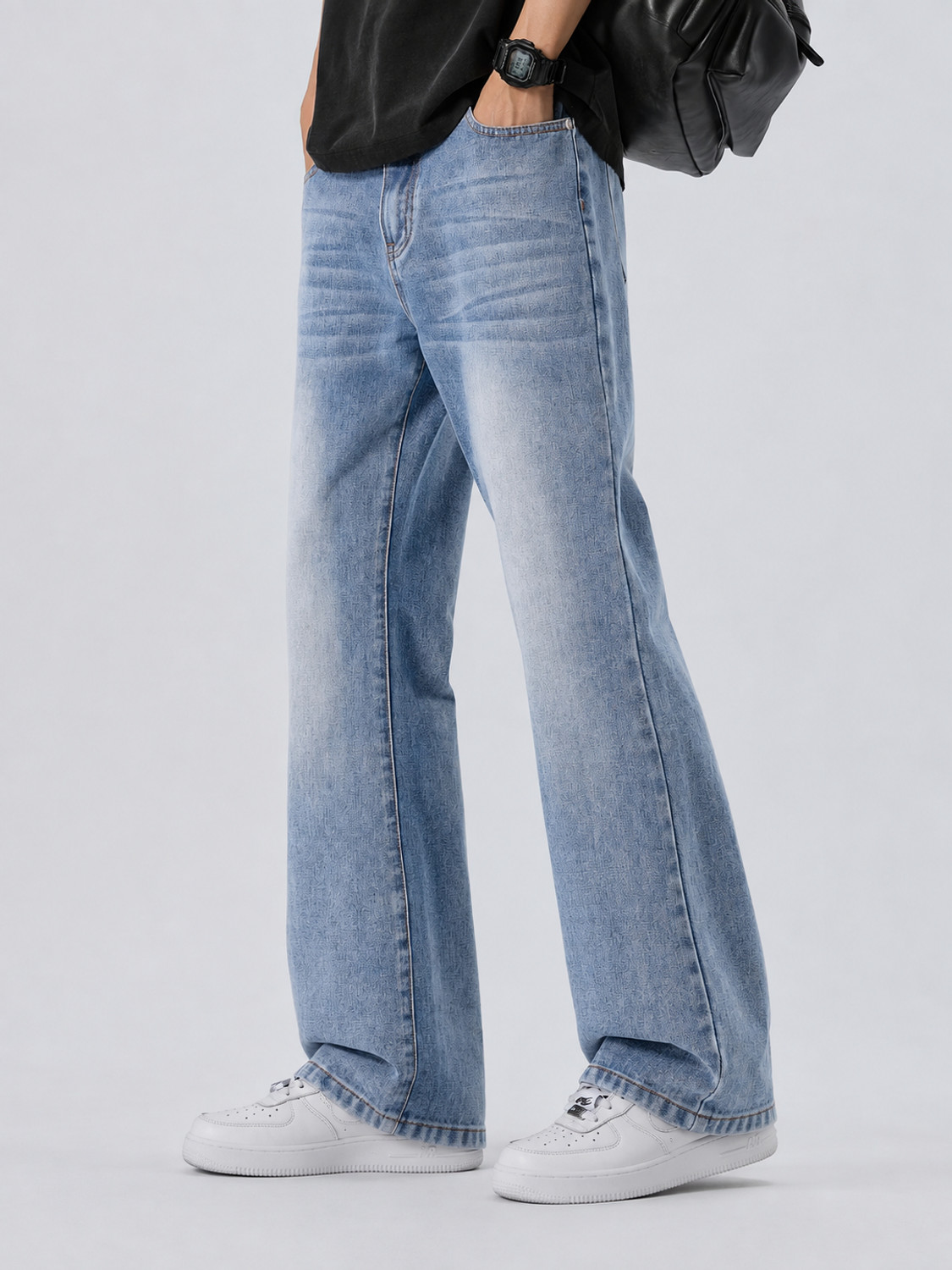 Image of ODDMONKEY Boot-Leg Men Light Blue Jeans