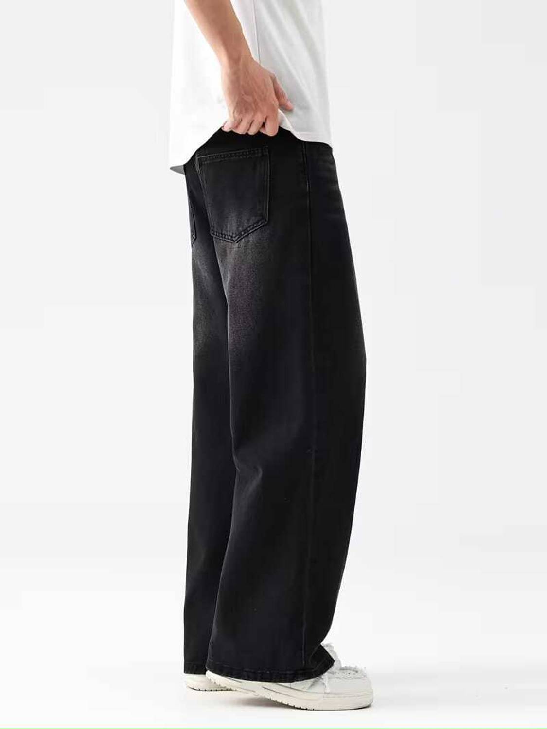 KRUTAL Wide Leg Dark Grey Jeans - Image 4