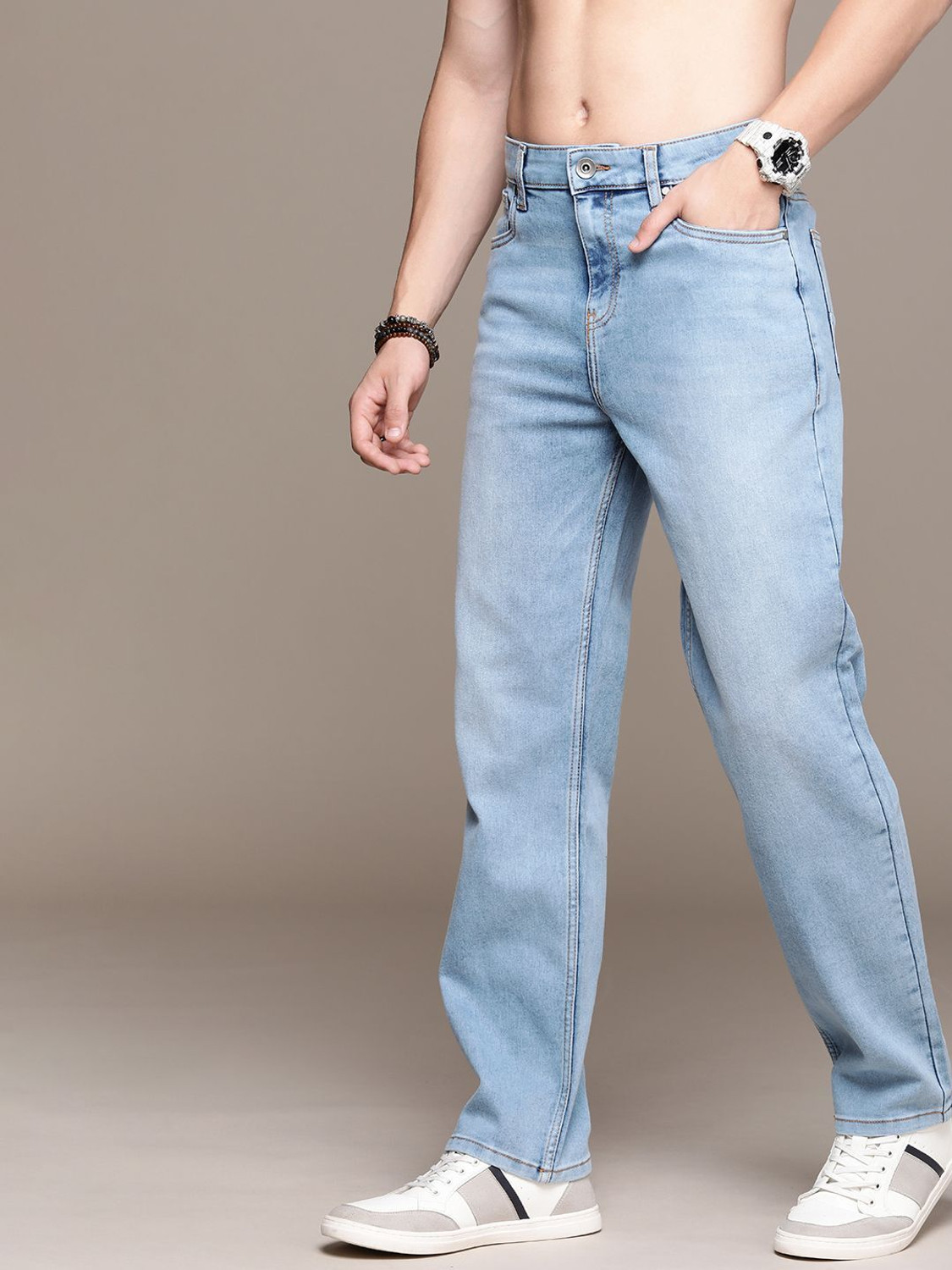 Image of Roadster Straight Fit Men Blue Jeans