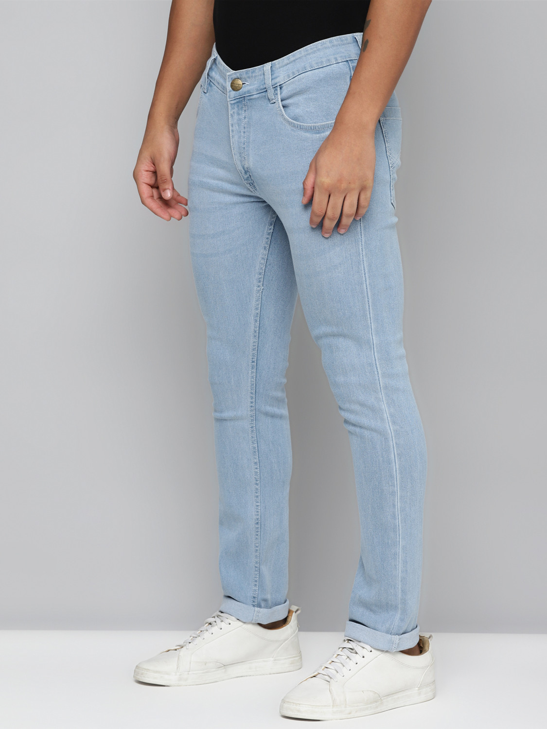 Image of Allen Cooper Slim Men Light Blue Jeans