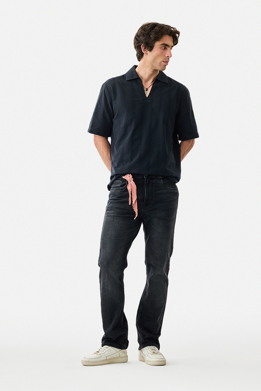 Image of Snitch Straight Fit Men Dark Grey Jeans