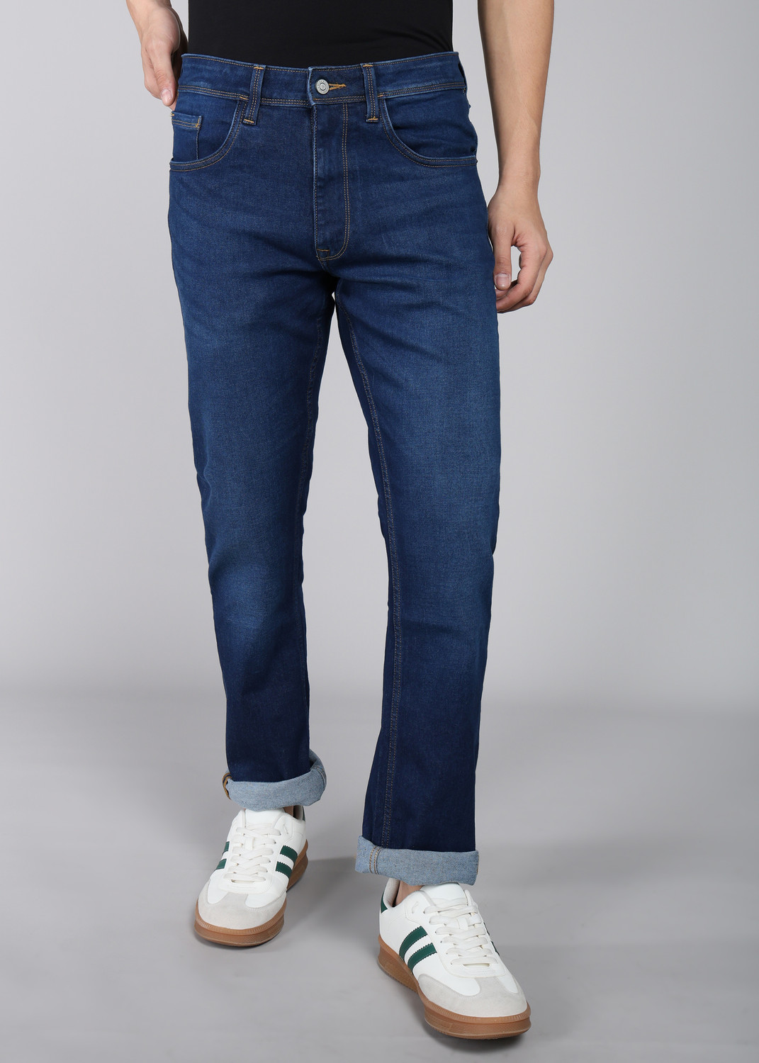 Image of Allen Solly Men Regular Mid Rise Blue Jeans
