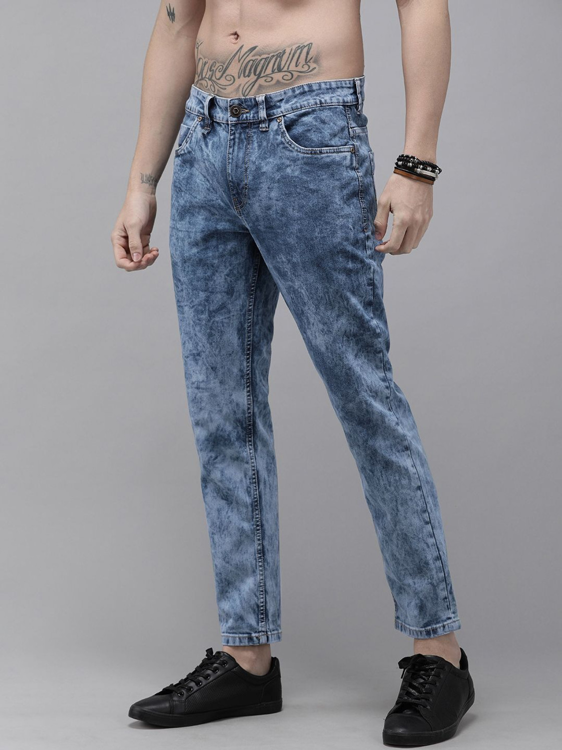 Image of Roadster Tapered Fit Men Blue Jeans