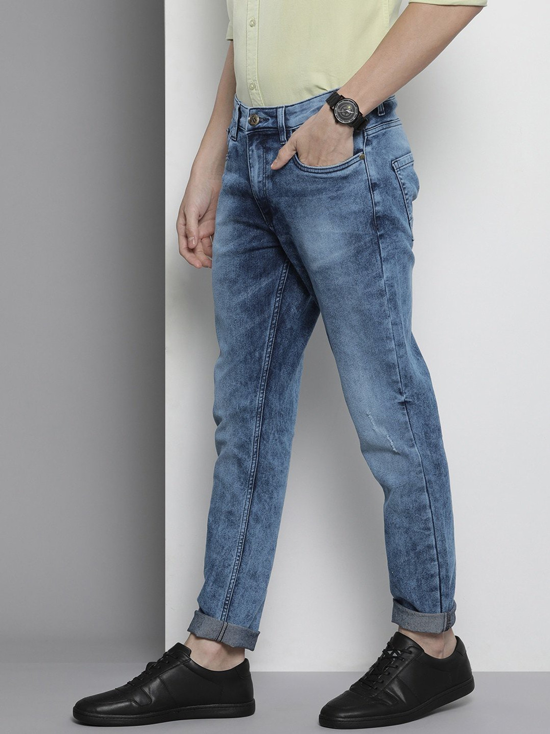 Image of The Indian Garage Co. Regular Men Blue Jeans