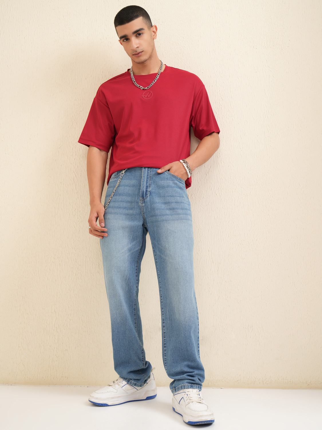 Image of HIGHLANDER Straight Fit Men Light Blue Jeans
