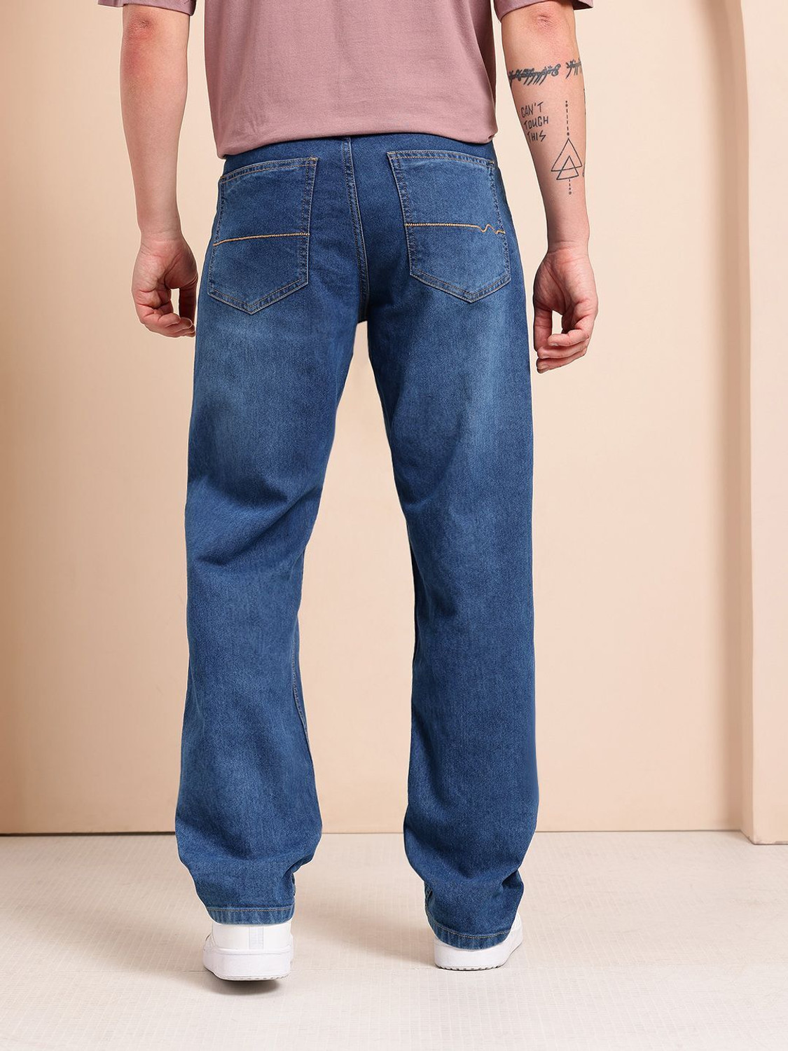 Image of Mast & Harbour Straight Fit Men Blue Jeans