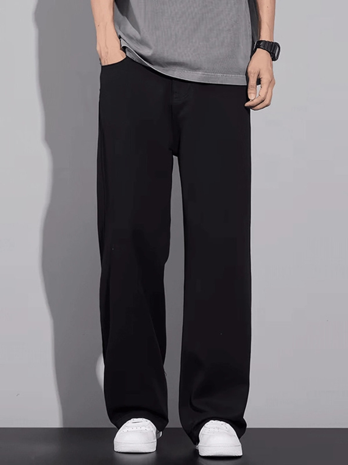 Image of BLACK REY Loose Fit Men Black Jeans