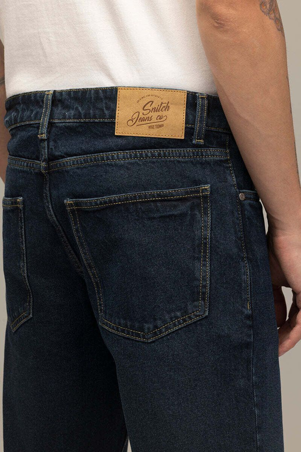 Image of Snitch Relaxed Fit Men Blue Jeans