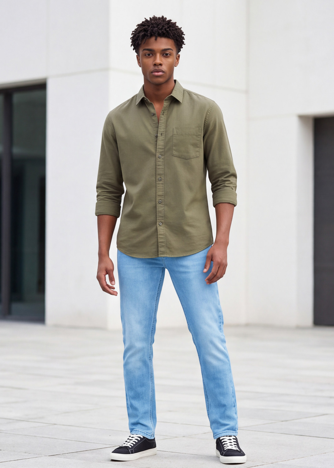 Image of KILLER Men Skinny Mid Rise Blue Jeans
