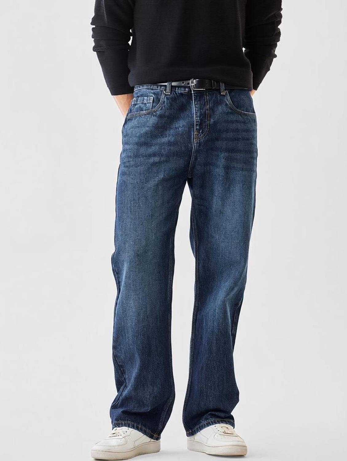 Snitch Straight Fit Men Dark Blue Jeans - Image 1