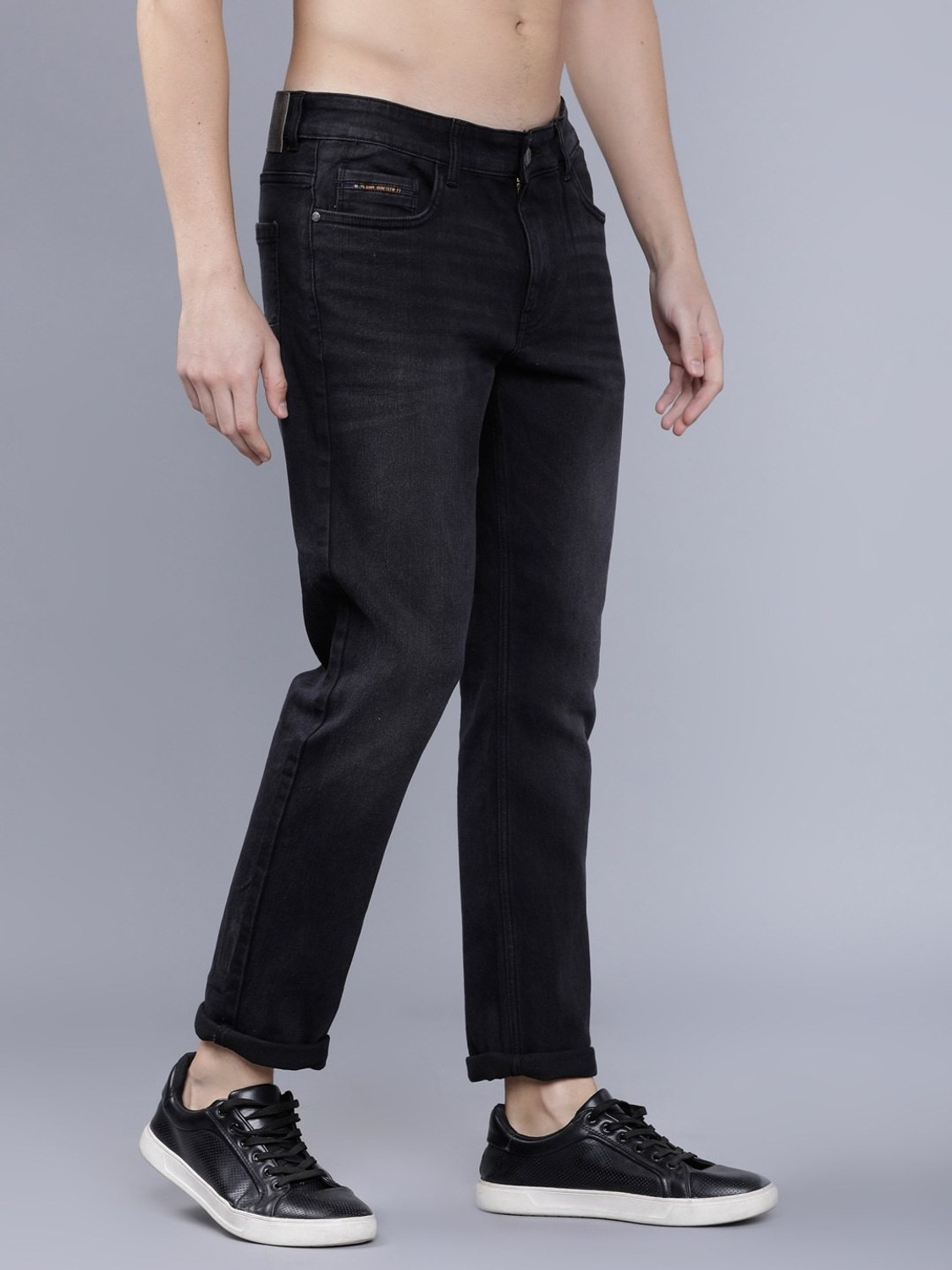 Image of The Indian Garage Co. Slim Men Black Jeans