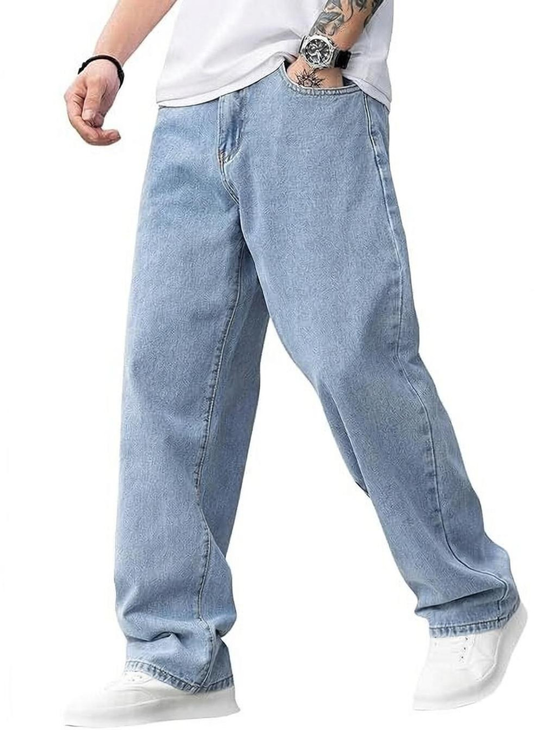 Image of UNITED DENIM Straight Fit Men Light Blue Jeans