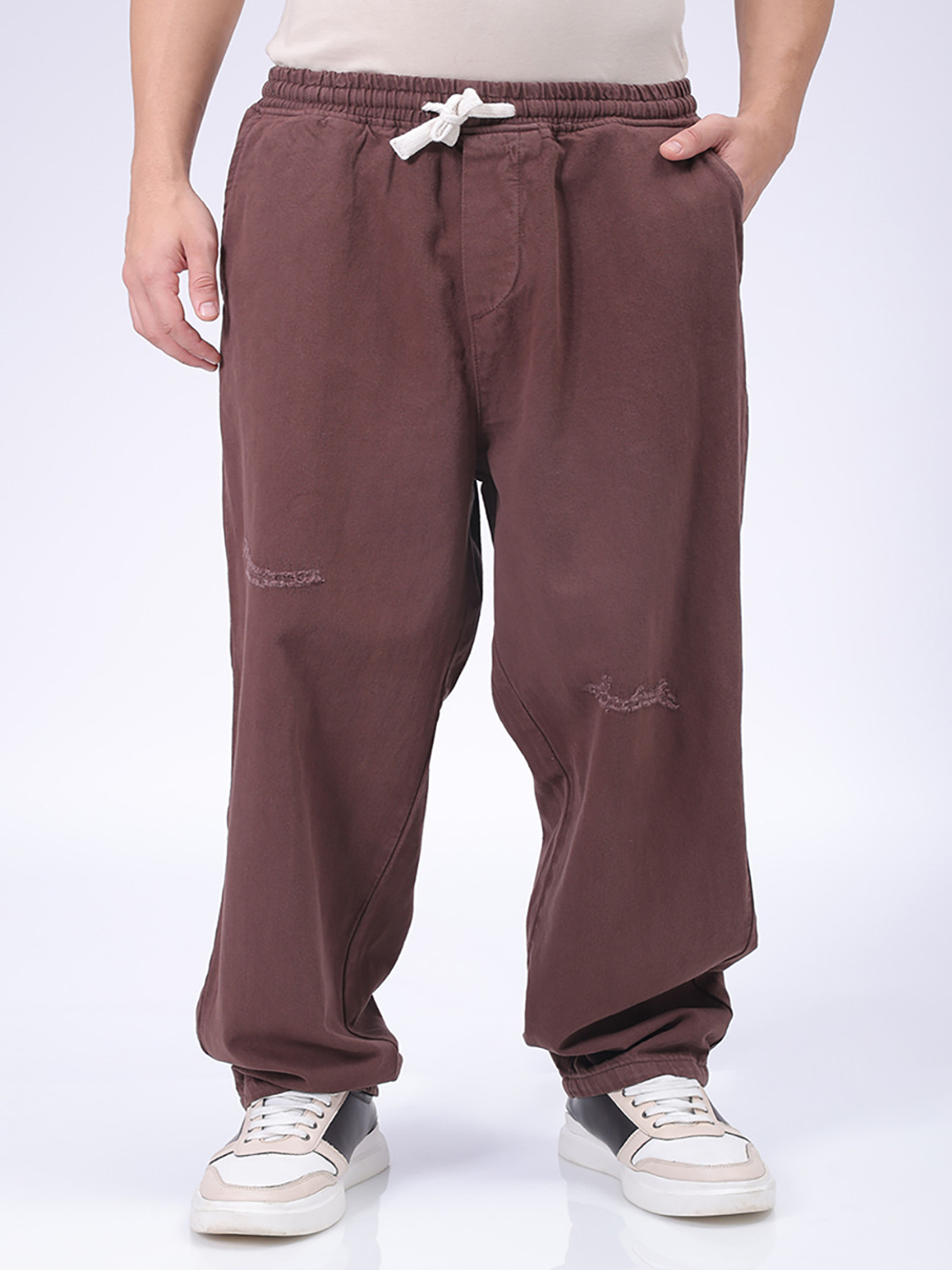 Image of The Indian Garage Co. Loose Fit Men Brown Jeans
