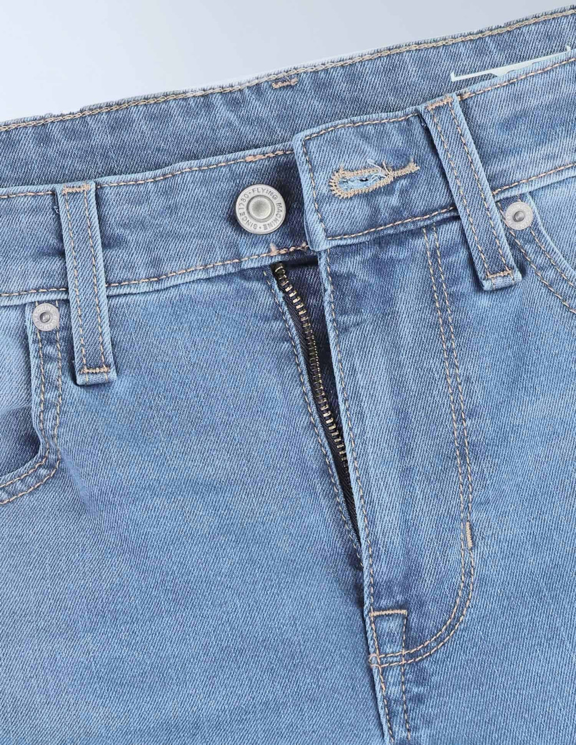 Image of FLYING MACHINE Tapered Fit Men Blue Jeans