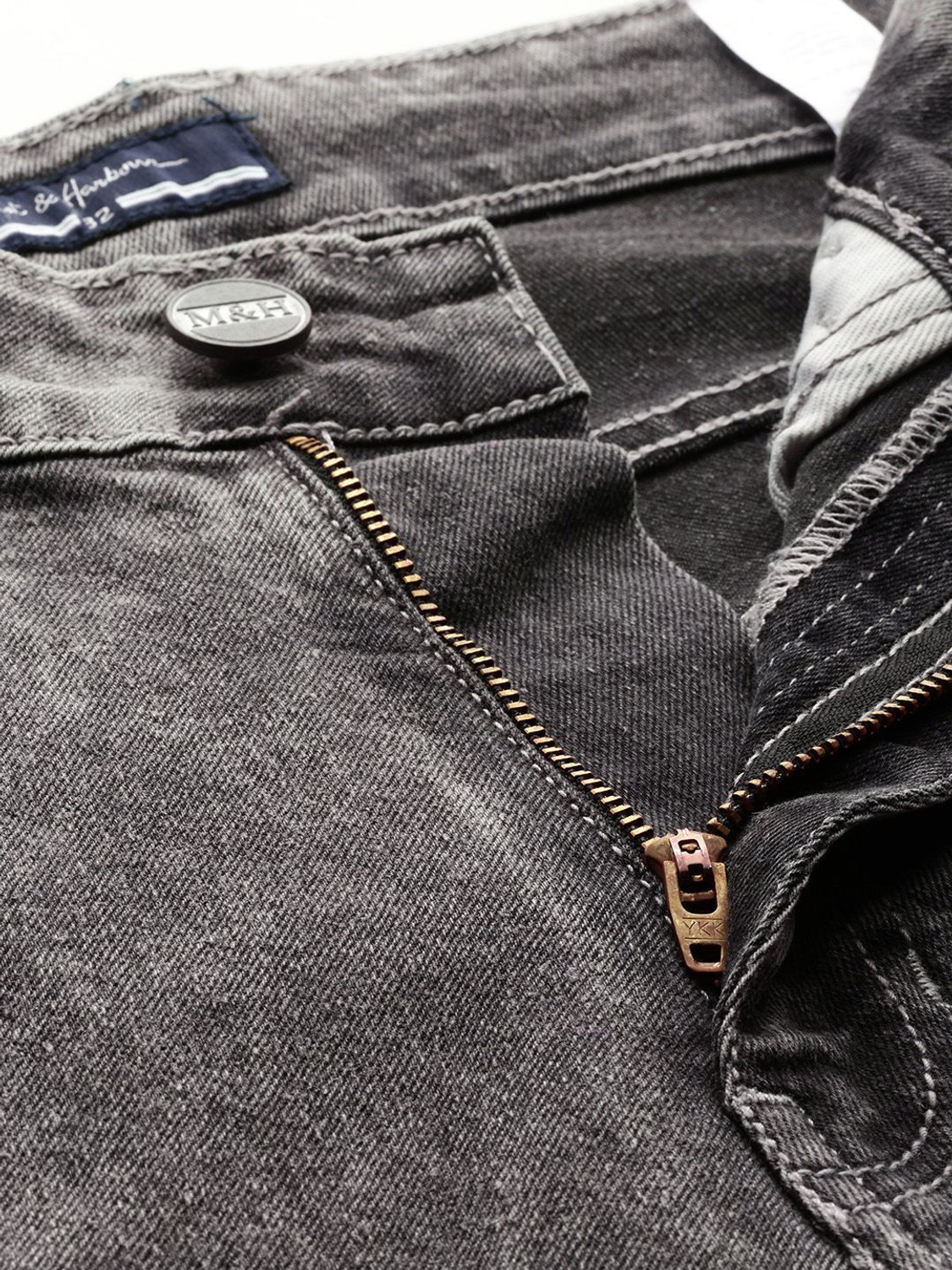 Image of Mast & Harbour Straight Fit Men Grey Jeans
