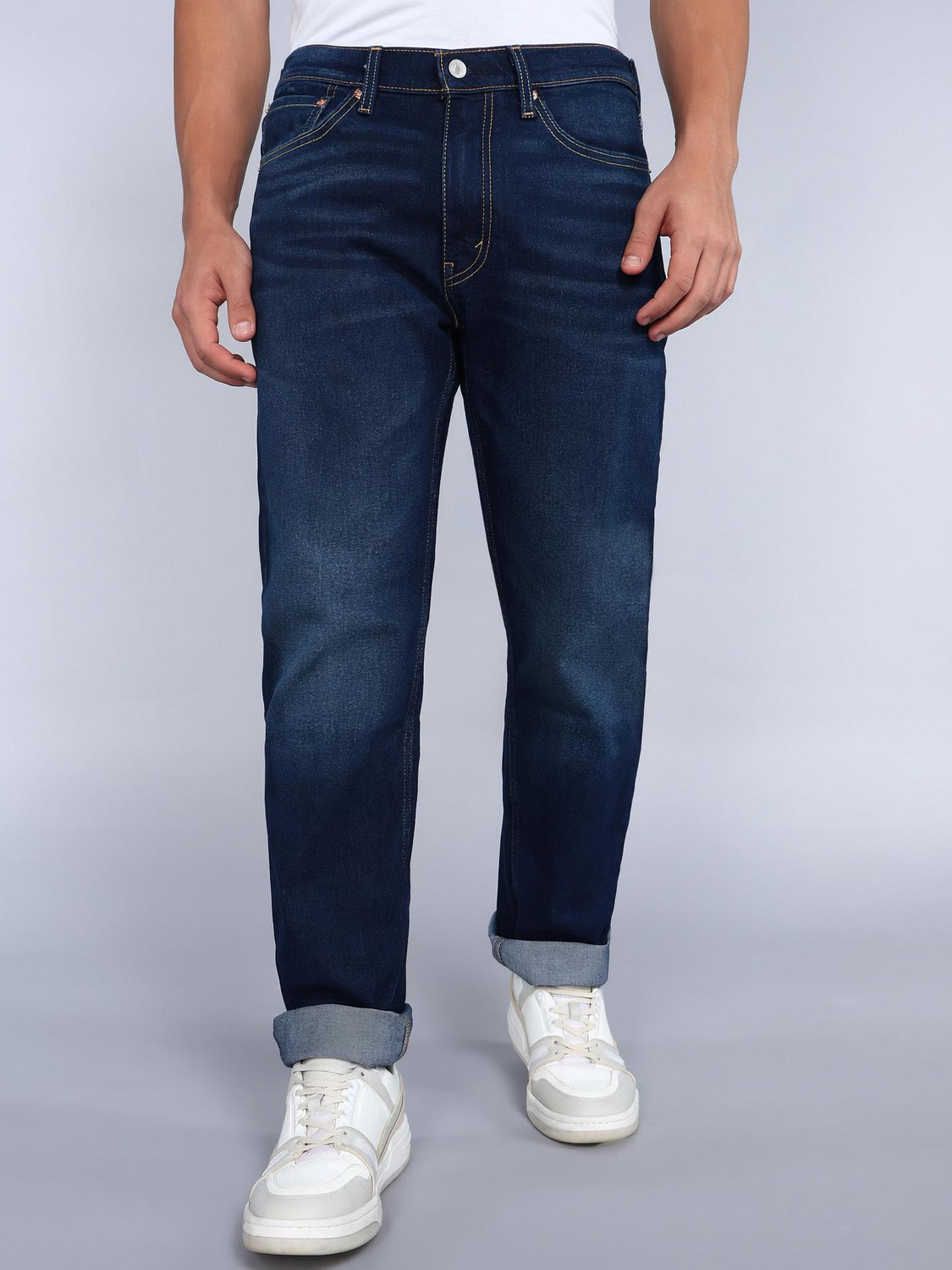 Image of LEVI'S Straight Fit Men Dark Blue Jeans