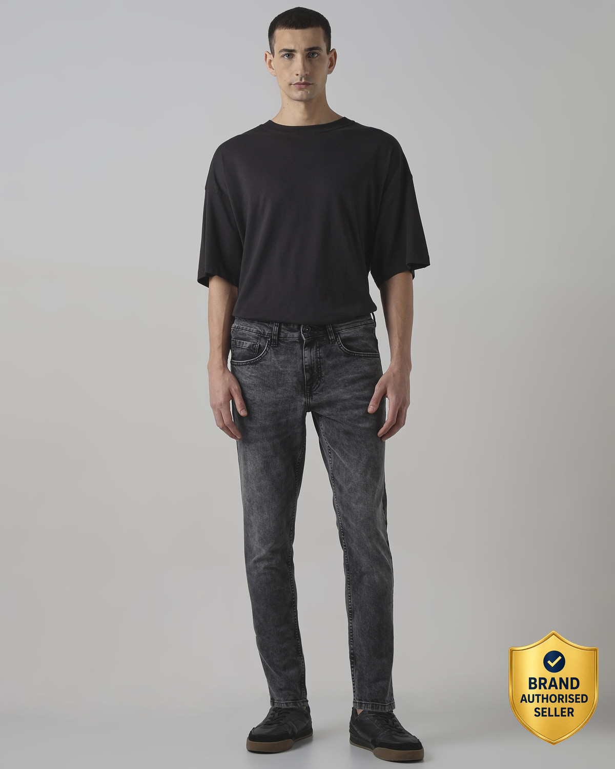 Image of MUFTI Slim Men Dark Grey Jeans