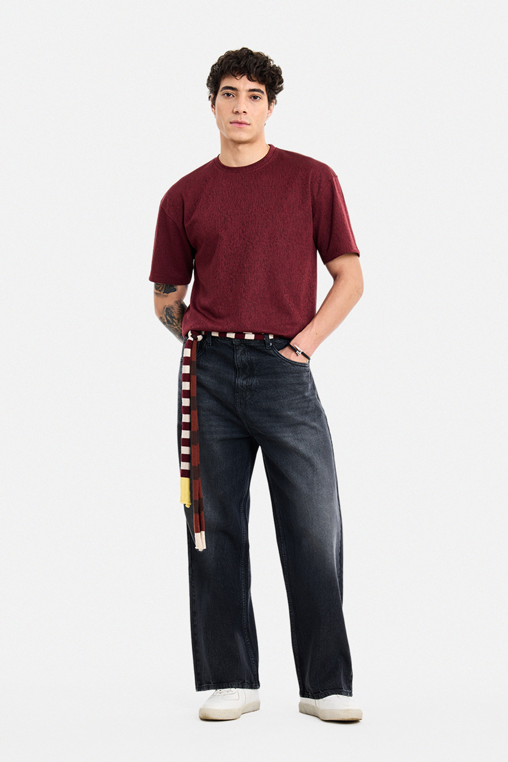 Image of Snitch Relaxed Fit Men Black Jeans