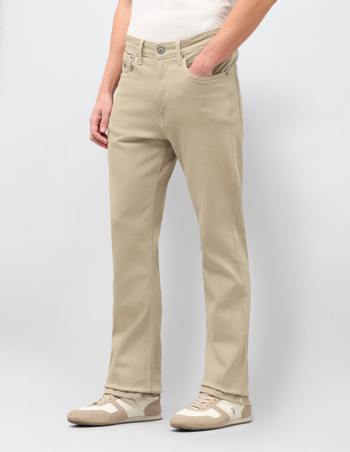 Image of U.S. Polo Assn. Denim Co. Boot-Leg Men Beige Jeans