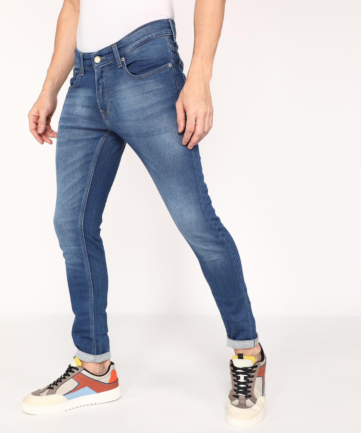Image of Spykar Super Skinny Men Light Blue Jeans