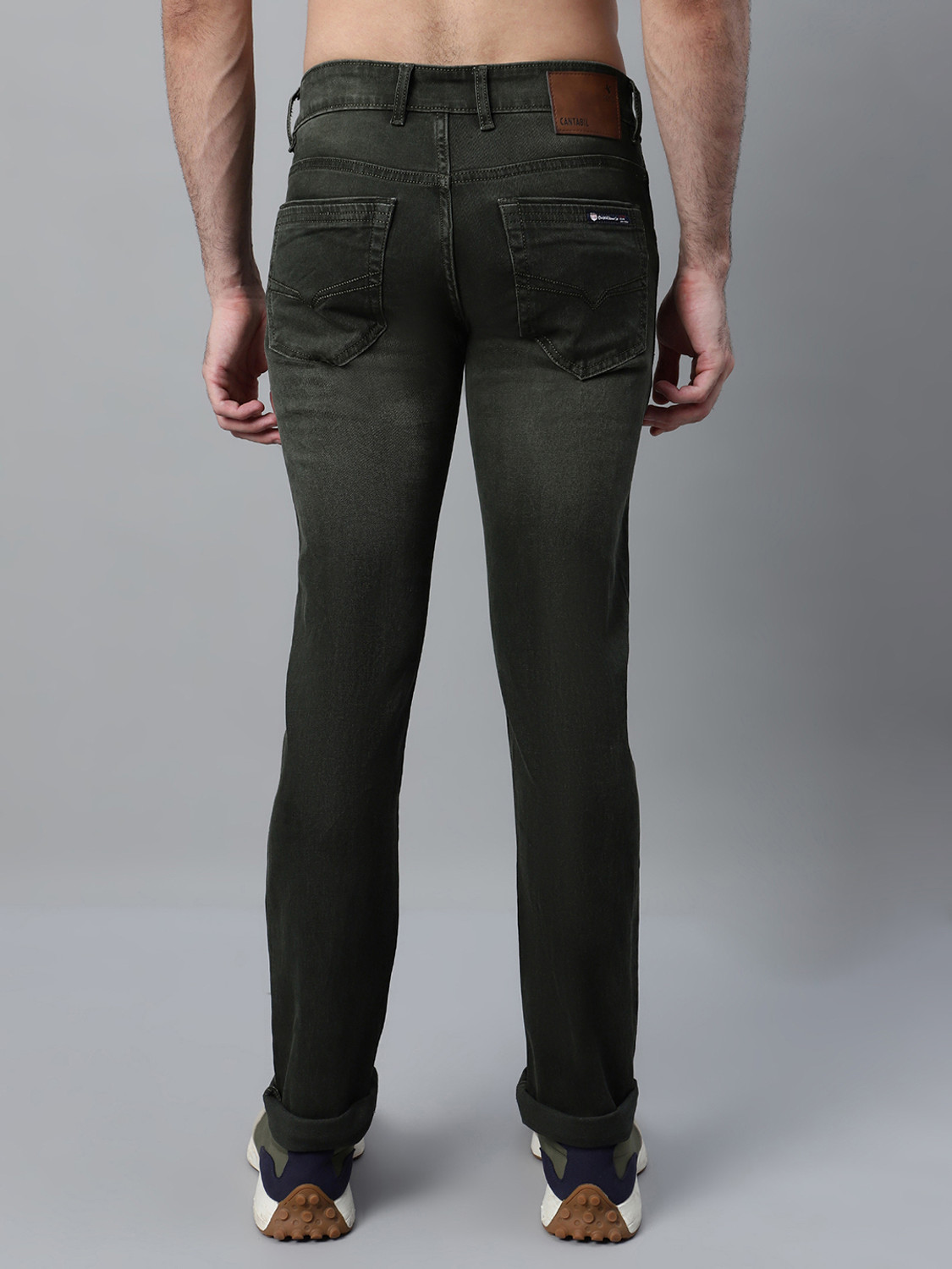 Image of CANTABIL Regular Men Dark Green Jeans