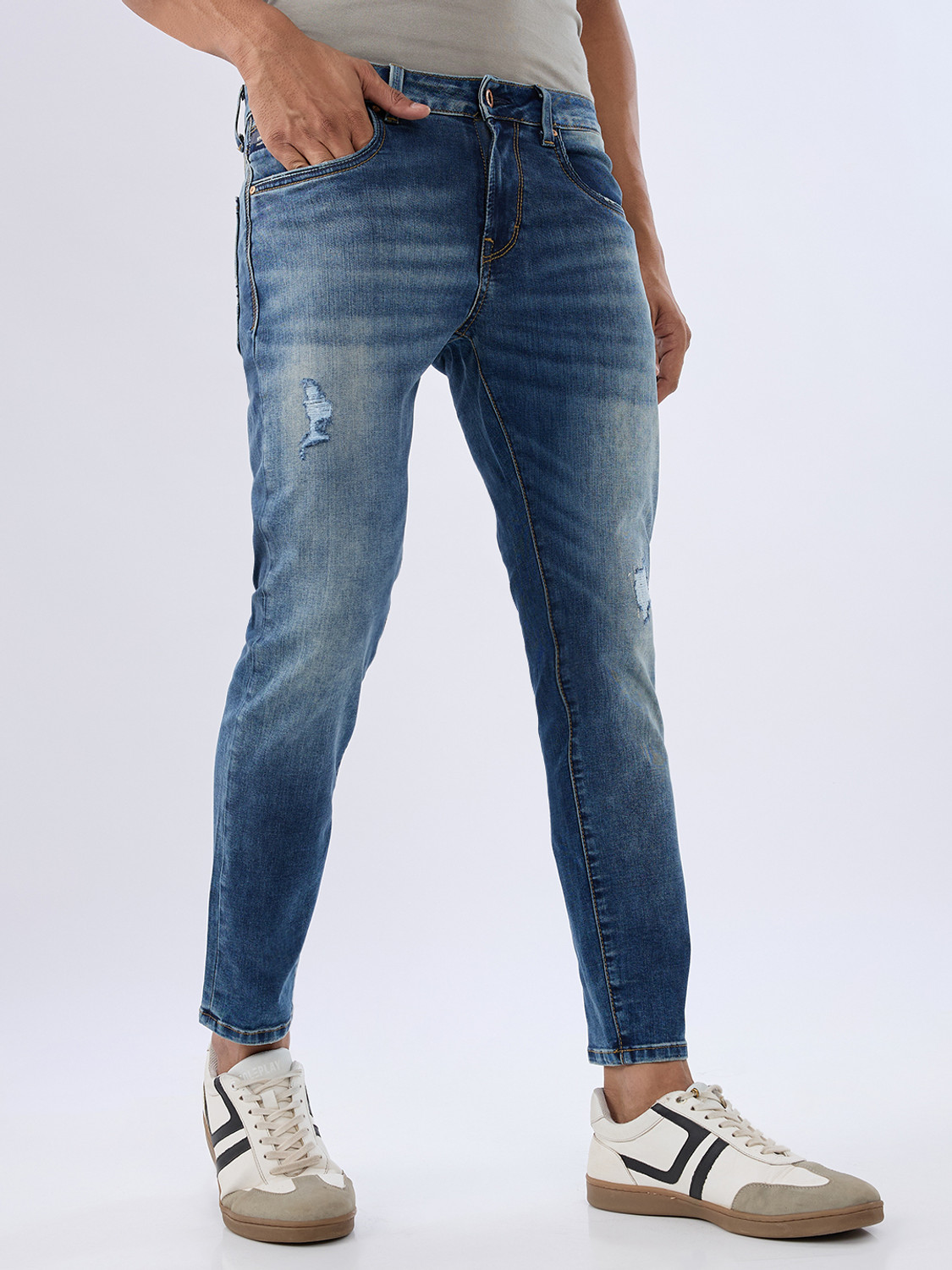 Image of Spykar Slim Men Blue Jeans