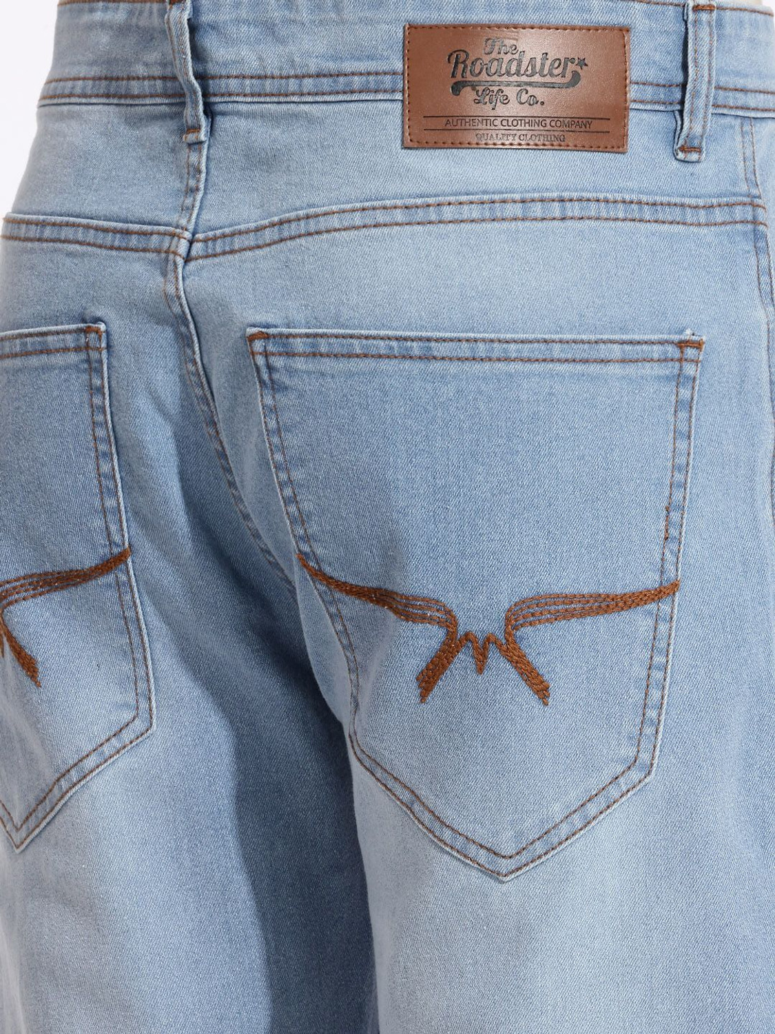 Image of Roadster Men Straight Fit Mid Rise Blue Jeans