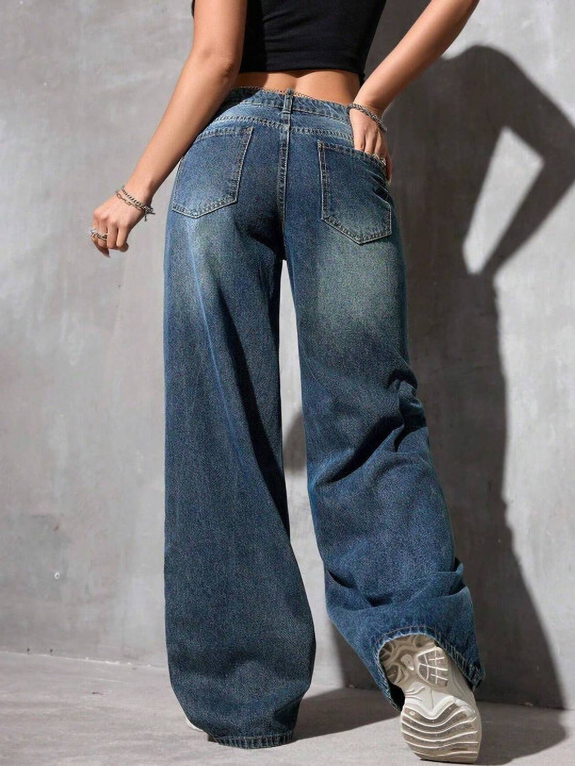 TYFFYN Wide Leg Blue Jeans for Women - Image 2