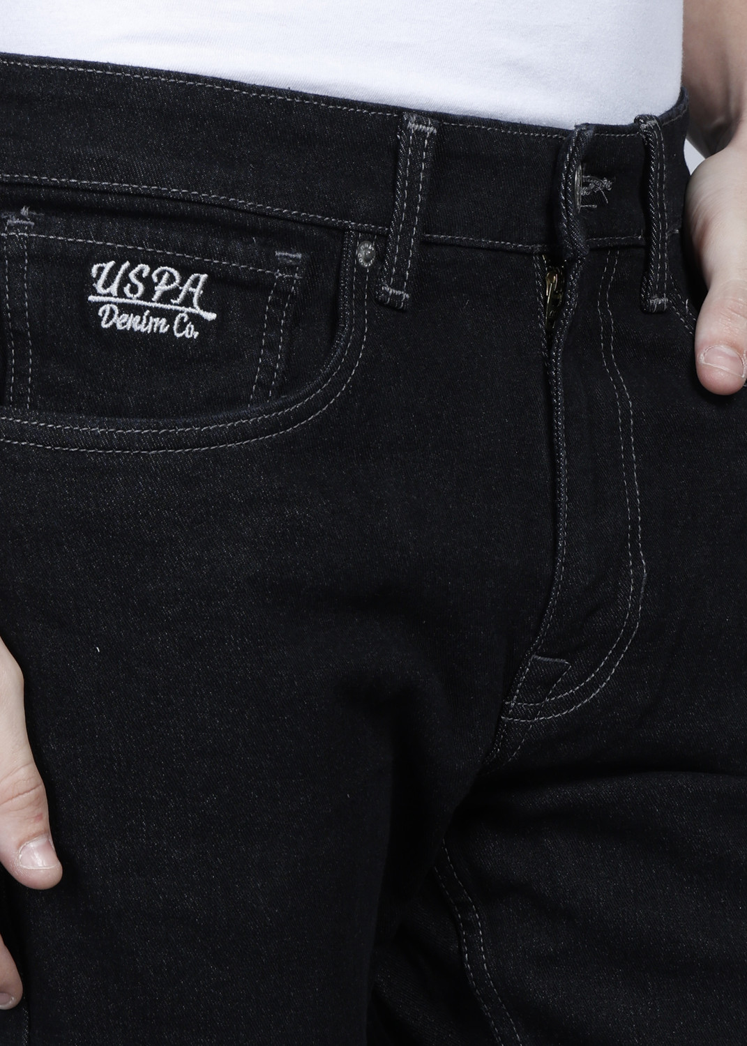 Image of U.S. Polo Assn. Denim Co. Men Straight Fit Mid Rise Grey Jeans