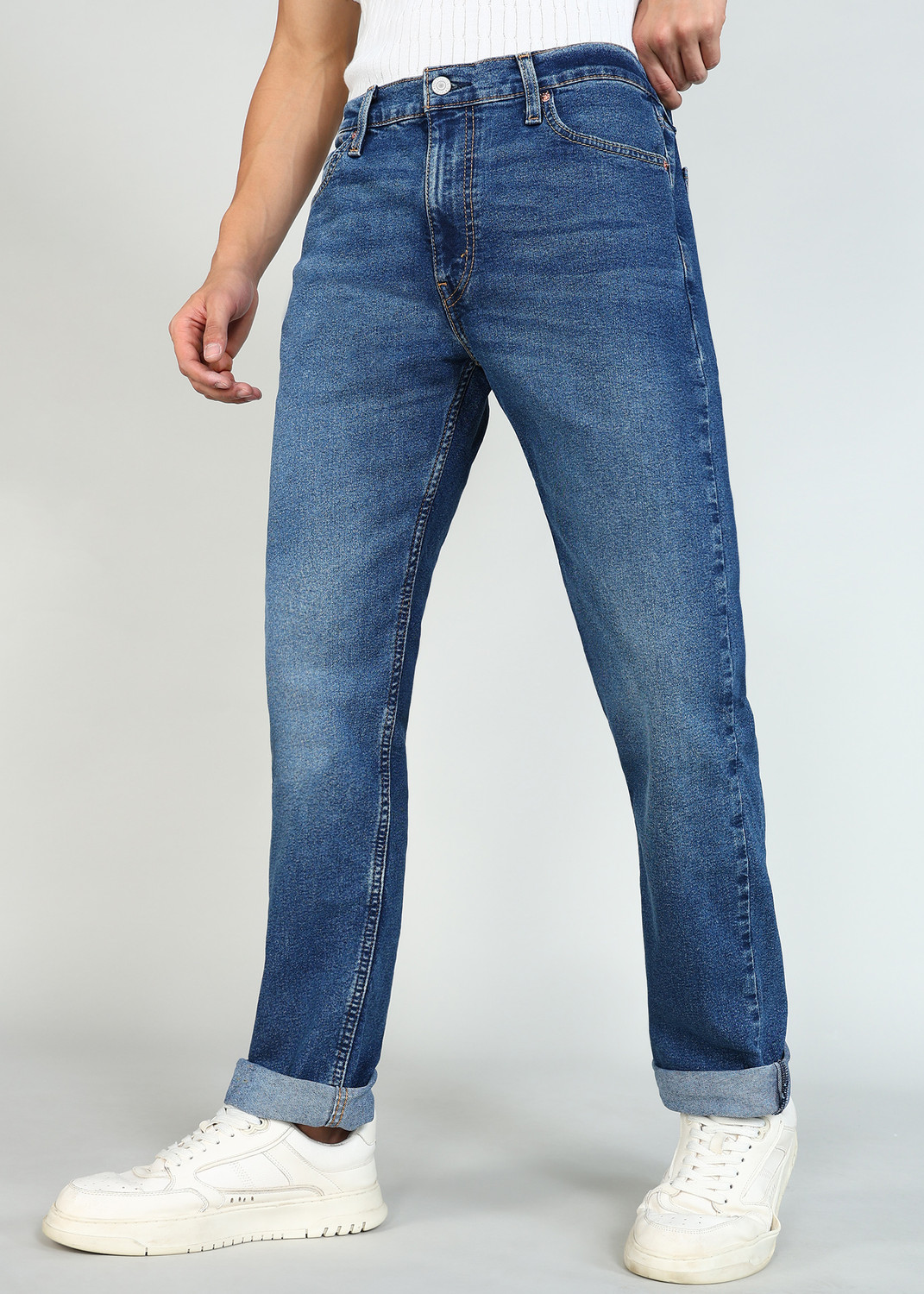 Image of LEVI'S Straight Fit Men Dark Blue Jeans