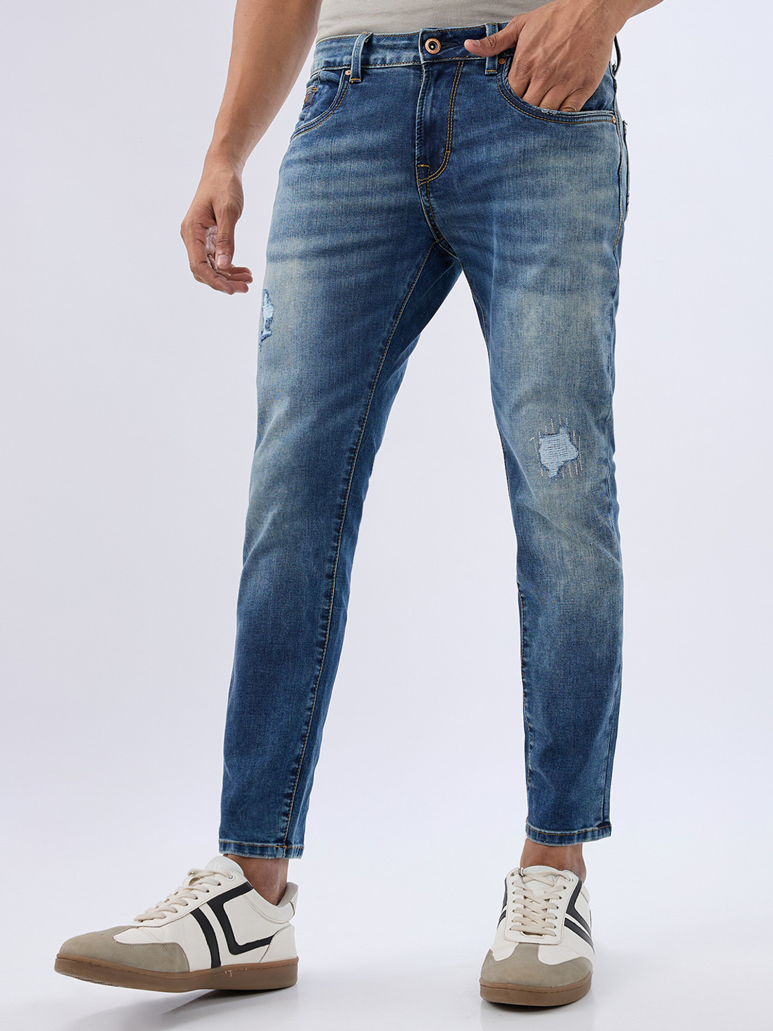 Image of Spykar Slim Men Blue Jeans