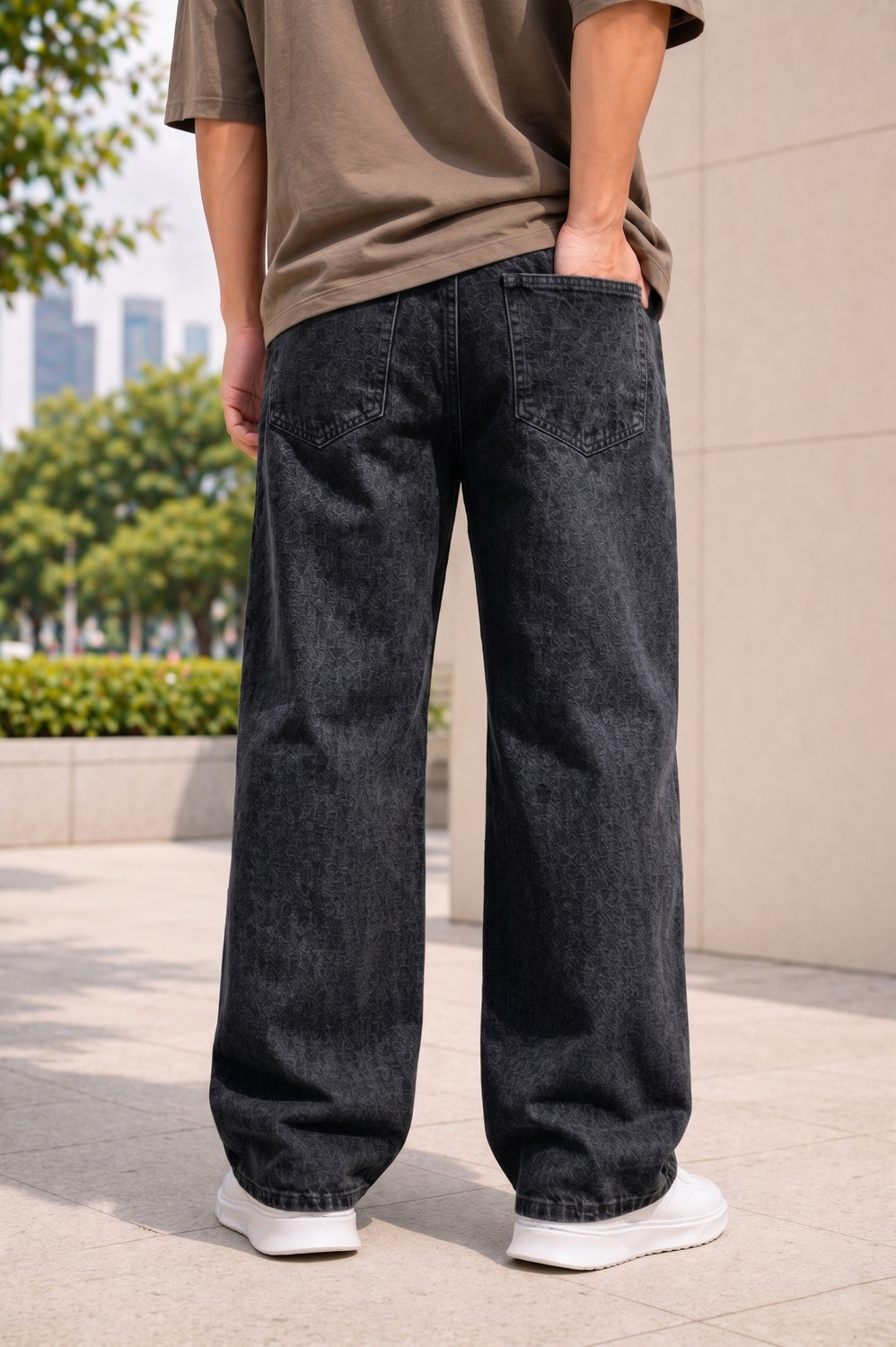 Image of Dixon Baggy Fit Men Black Jeans