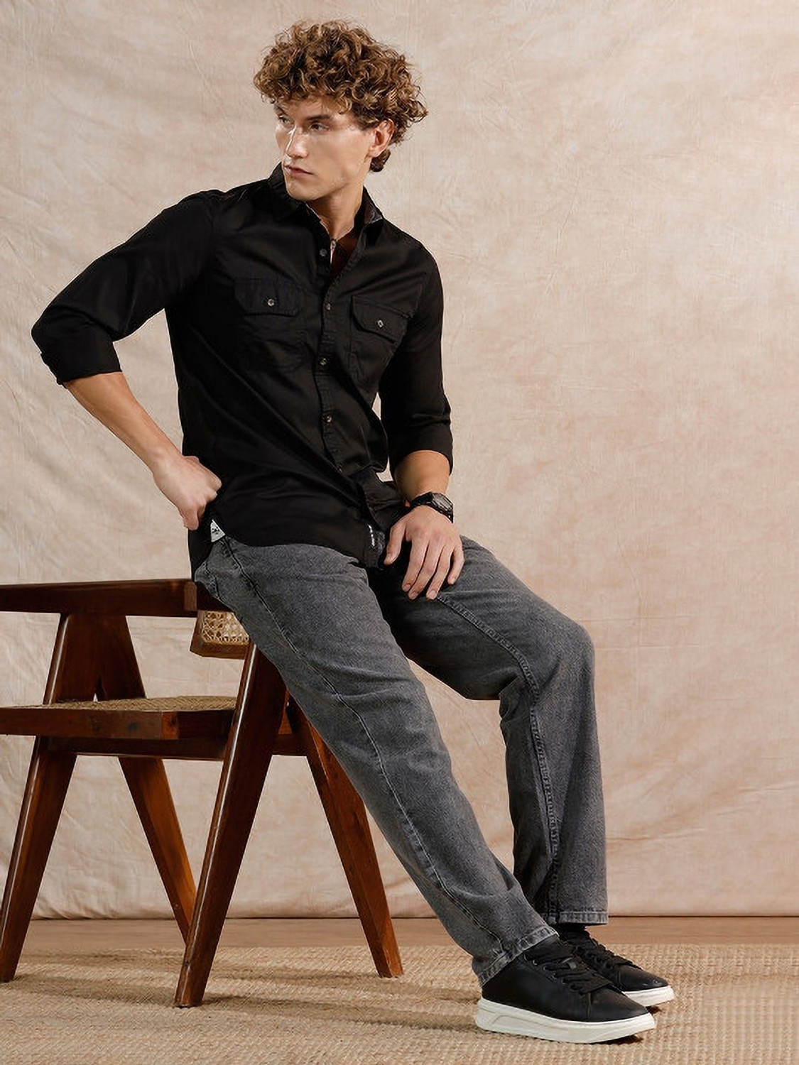 Image of 7 CUTS Straight Fit Men Grey Jeans