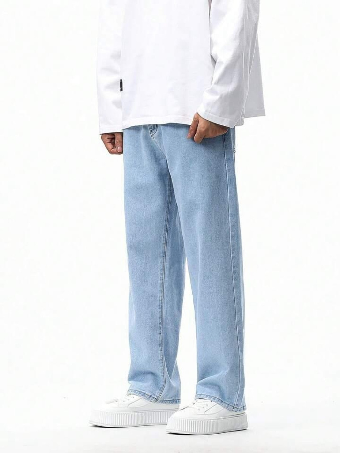 Image of forufit Loose Fit Men Light Blue Jeans