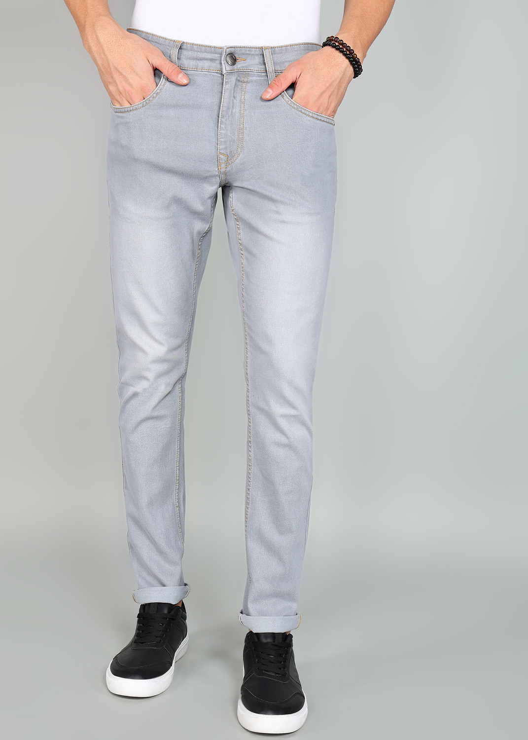Image of WROGN Slim Men Grey Jeans