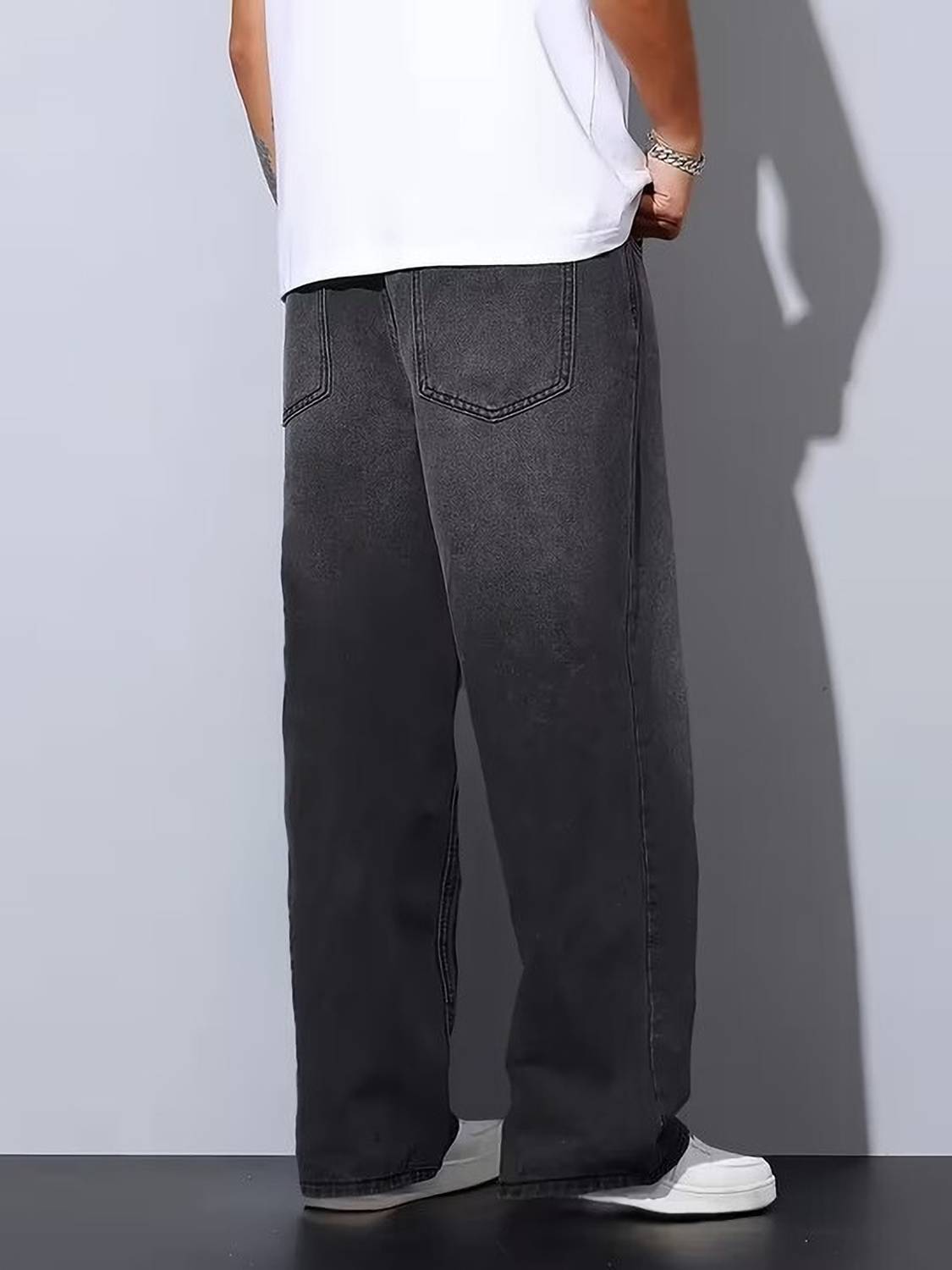 HOKER Straight Fit Men Dark Grey Jeans - Image 4