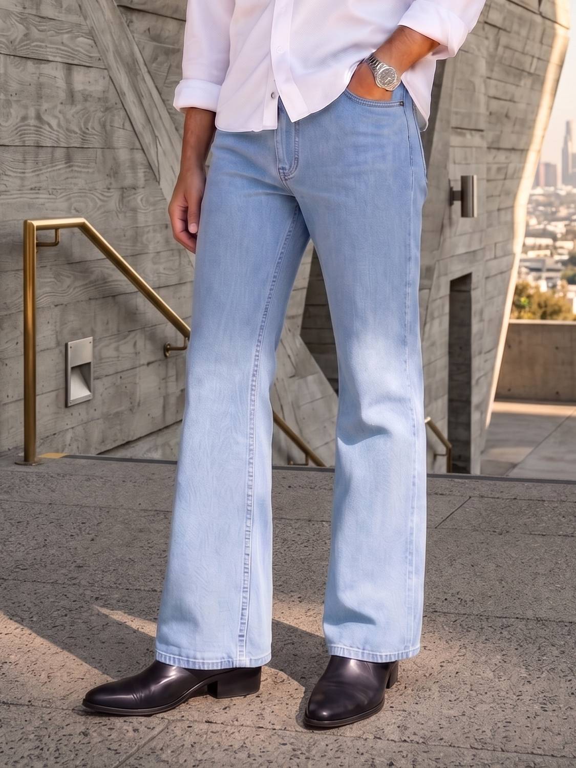 WPPMNY Boot-Leg Men Light Blue Jeans - Image 1