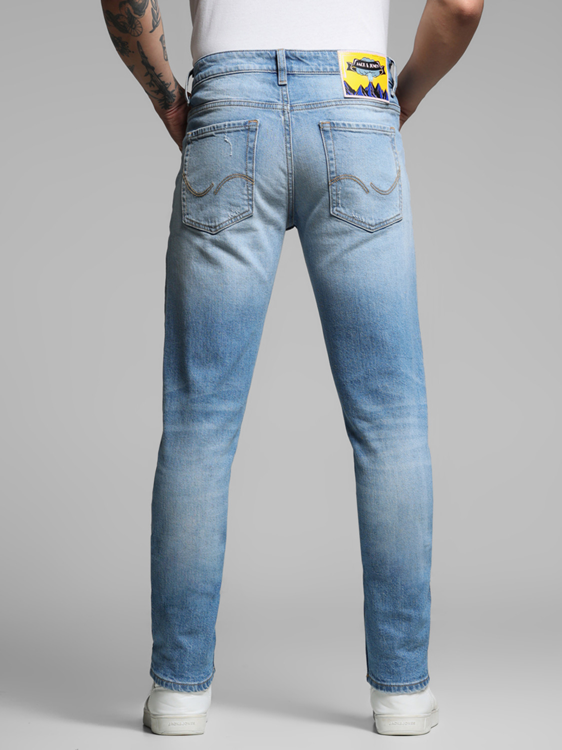 Image of JACK & JONES Slim Men Light Blue Jeans